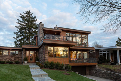 Mid-century modern house exterior photo in Other