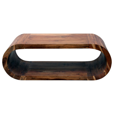 Infinity Cocktail Table, Natural Wood