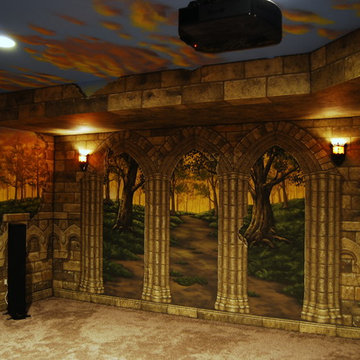 Game of Thrones Home Theater Mural by Tom Taylor of Wow Effects in Virginia.