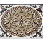 Mozaico - Rectangular Mosaic Panel - Sylvana, 79"x63" - Express your style with the Sylvana rectangular mosaic panel. Featuring a decorative floral and botanical motif, this handmade mosaic comes in a warm palette of earth colors accents. The rectangular shape is ideal for an above the sink or over the stove kitchen tile backsplash. A mesh backing makes this tile mosaic easy to affix on any surface.
