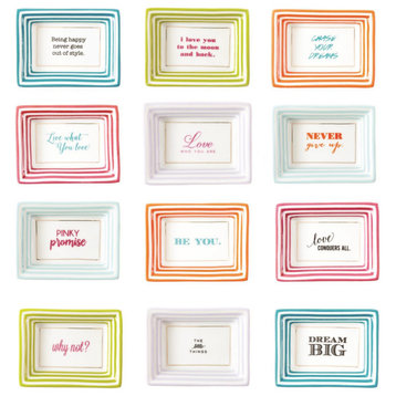 Two's Company Petite Wise Sayings, Set of 12, Trinket Trays, Gift Box