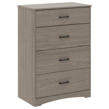 Sauder Beginnings Engineered Wood 4-Drawer Chest in Silver Sycamore/Brown