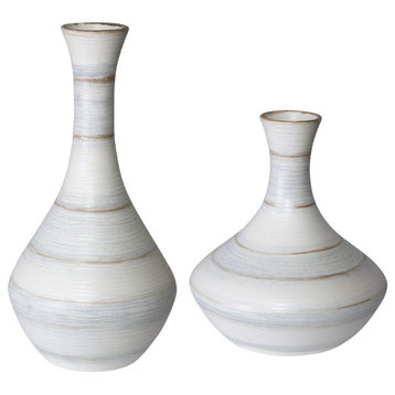 Uttermost Potter Fluted Striped Vases, Set of 2