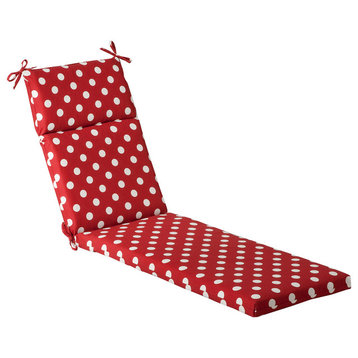 Polka Dot Chaise Lounge Cushion, Red