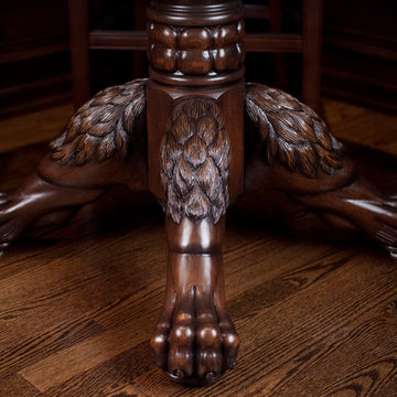 Carving Wood Home Bar Table