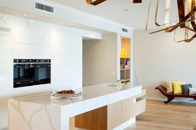 Design ideas for a contemporary home design in Gold Coast - Tweed.