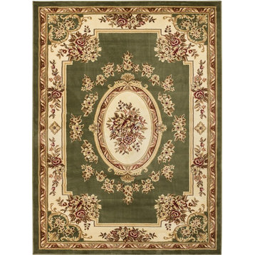 Timeless Le Petit Palais Green 2'7"x12'Traditional Well Woven Rug