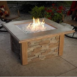 Sierra Fire Pit with Square Burner-Mocha - Fire Pits