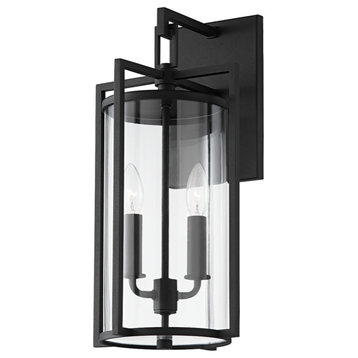Percy 2-Light Outdoor Wall Sconce in Textured Black