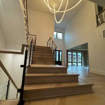 Project #132 | White Oak Staircase with Glass Balustrade