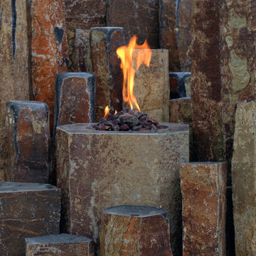 Natural Basalt Column Fire Pit