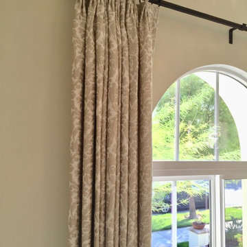 Damask Linen Color Drapery Panels