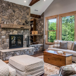 75 Beautiful Rustic Living Room With Gray Walls Pictures Ideas December 2020 Houzz