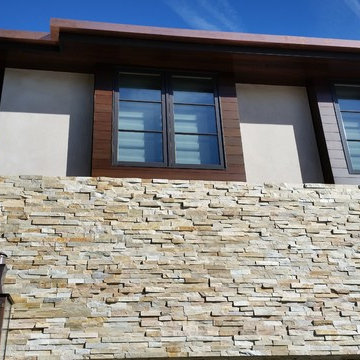 sectional 4x5 Box Gutters, 16 ounce Copper, Modern Home in Manhattan Beach, CA.