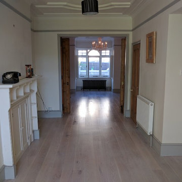 Oak Engineered Boards Installation, custom finished with white oil, Southfields