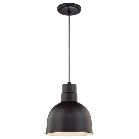 R Series Collection  10" Corded RLM Pendant, Satin Black
