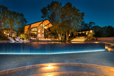 This is an example of a large contemporary landscaping.