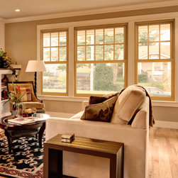 Double Hung window with light oak interior. - Products