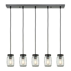 Industrial Glass Jar Kitchen Island Pendant Lighting Oil Rubbed Bronze