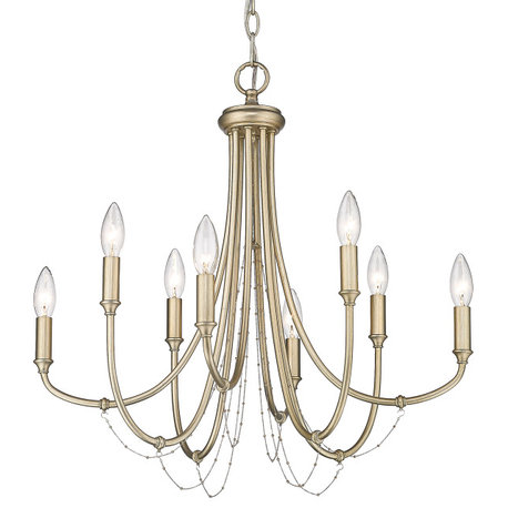 Kamila 8 Light Chandelier White Gold