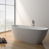 ADM Rectangular Freestanding Bathtub, Glossy White, 66.9"