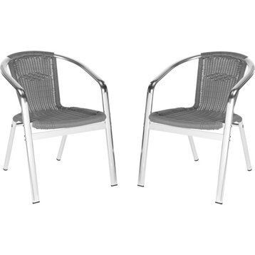 Wrangell Arm Chair Stackable, Set of 2, Gray