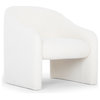 Metro Aksel Accent Chair White Boucle Upholstery