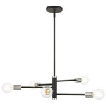 Livex Lighting - Livex Lighting Bannister, 5 Light Chandelier, Black Finish, Black - Simplicity and attention to detail are the key eleBannister 5 Light Ch BlackUL: Suitable for damp locations Energy Star Qualified: n/a ADA Certified: n/a  *Number of Lights: 5-*Wattage:60w Medium Base bulb(s) *Bulb Included:No *Bulb Type:Medium Base *Finish Type:Black