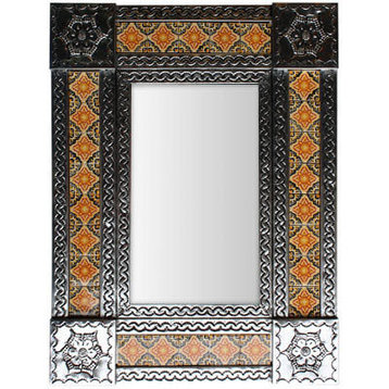 Small Silver Covelo Tile Mexican Mirror