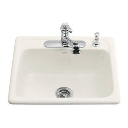 KOHLER - KOHLER Kitchen Sinks. Mayfield Self-Rimming Cast Iron 25x22x8.75 4-Hole Single B - Kitchen Sinks
