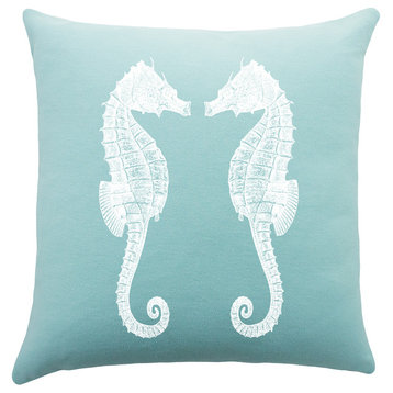 Seahorses Pillow, Blue