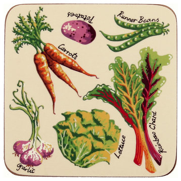KH Fresh Vegetables Coasters, Set of 4