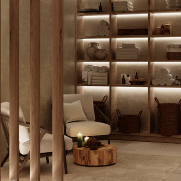 Small spa complex with a sauna, cold pool and relaxation areas in Brussels