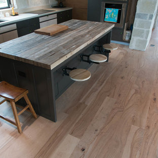 75 Beautiful Industrial Kitchen With Wood Countertops Pictures