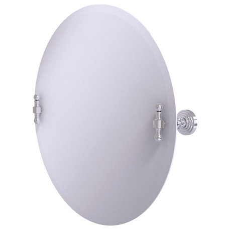 Allied Brass Frameless Round Tilt Mirror With Beveled Edge