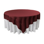 LA Linen Square Polyester Poplin Tablecloth, Burgundy, 72"x72"