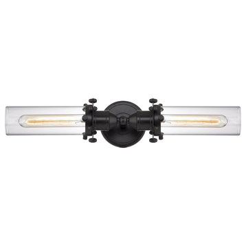 Fulton 2 Light Bathroom Vanity Light, Oil Rubbed Bronze with Clear