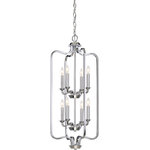 Nuvo Lighting - Willow 2 Tier 8lt Cage Pend - Willow 8 Light Caged Pendant - Polished Nickel