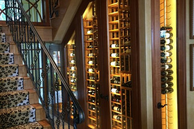 Example of a trendy wine cellar design in Miami