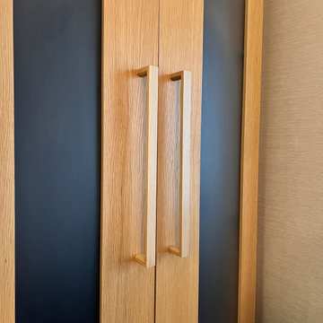Clear Oak Handles on a Two-Tone Wardrobe