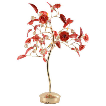 La Tour-de-Peilz | Creative LED Table Lamp in the Shape of Tree, Red
