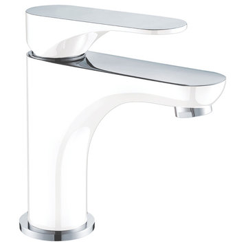 Dawn Single Lever Lavatory Faucet, Chrome and White