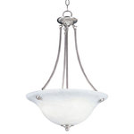 Maxim Lighting - Maxim Lighting 2682MRSN Malaga-3 Lighvert Bowl Pendant Transitional - Maxim Lighting's commitment to both the residentiaMalaga-3 Light Inver Satin Nickel Marble  *UL Approved: YES Energy Star Qualified: n/a ADA Certified: n/a  *Number of Lights: 3-*Wattage:60w E26 Medium Base bulb(s) *Bulb Included:No *Bulb Type:E26 Medium Base *Finish Type:Satin Nickel