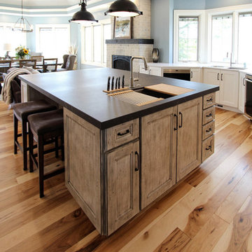 White and Gray Kitchen with Massive Storage Solutions