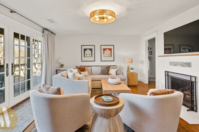 Example of a beach style living room design in San Francisco