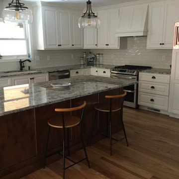 Off White and Knotty Alder Kitchen