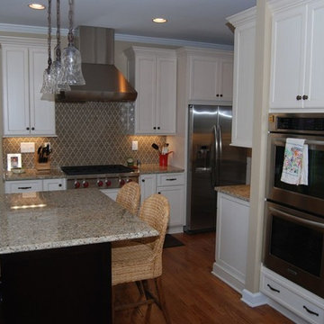 New Venetian Gold Kitchen with Stainless Steel Hood
