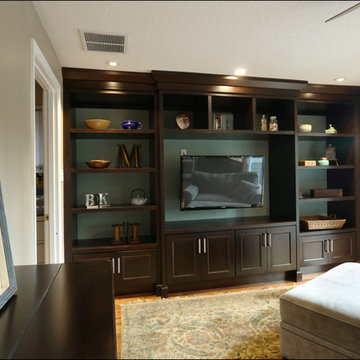 Kitchen & Media Wall Espresso Brown Cabinetry