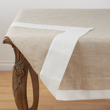 Moldura Collection Double Layer Linen Tablecloth, Natural, 67"x140"