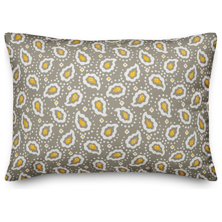 Paisley Pattern in Tan Throw Pillow